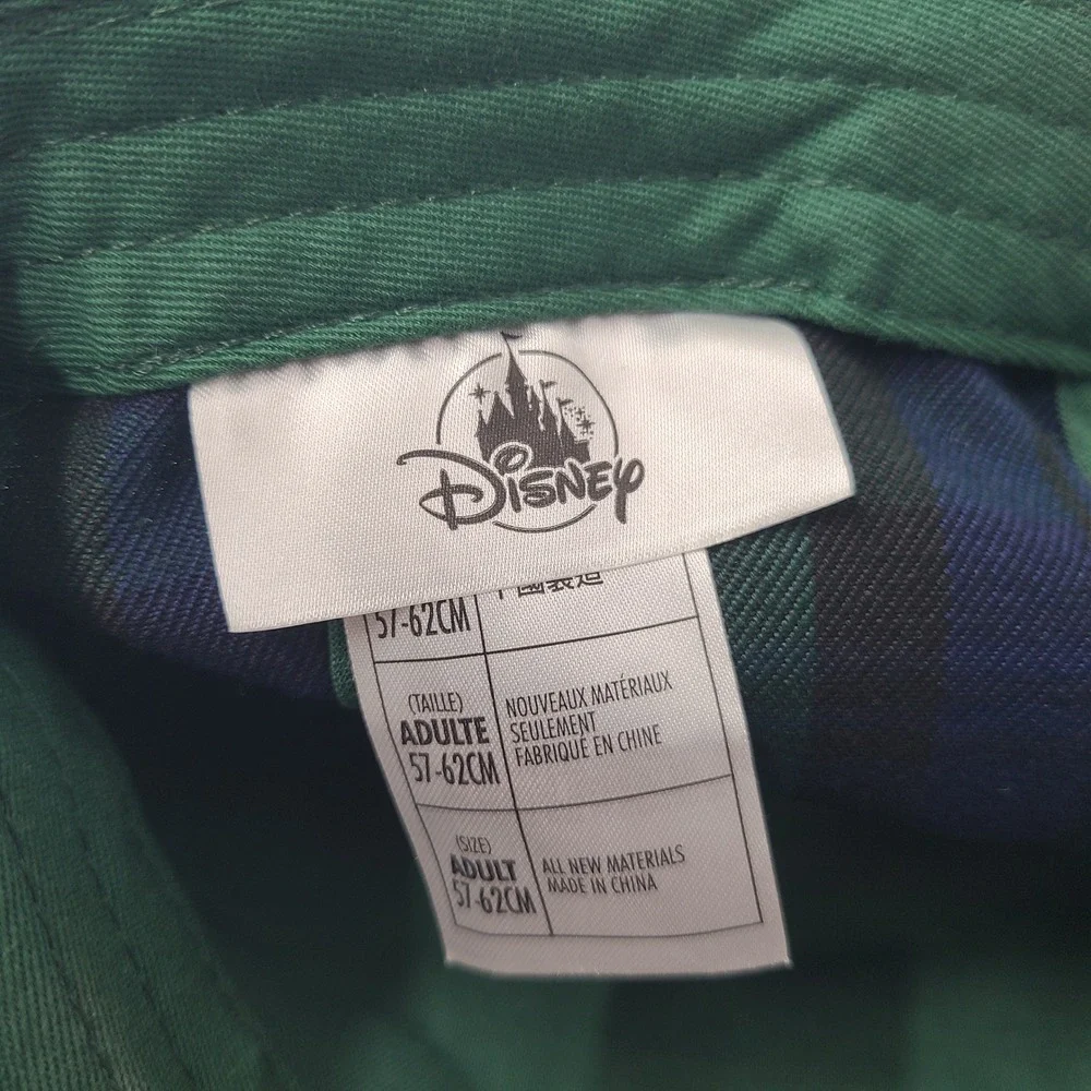Mickey Mouse Hat‎ Adjustable Disney Blue Green Black Plaid 1928 Logo Casual Men